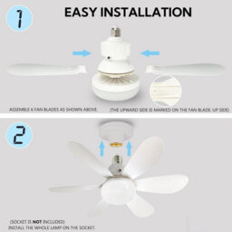 30W White Led Ceiling Fan With Lights Dimmable E27 Bedroom Living Room Fan Lamp Modern - thumbnail 6