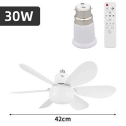 30W White Led Ceiling Fan With Lights Dimmable E27 Bedroom Living Room Fan Lamp Modern - thumbnail 1