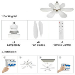 30W White Led Ceiling Fan With Lights Dimmable E27 Bedroom Living Room Fan Lamp Modern - thumbnail 2