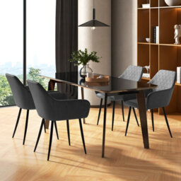 Gainoom Leisure Grey Dining Chair Set Of 2 Upholstered Accent Chairs - thumbnail 5