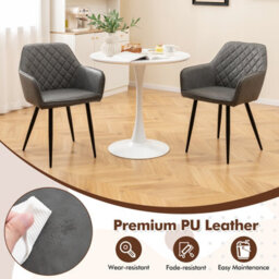 Gainoom Leisure Grey Dining Chair Set Of 2 Upholstered Accent Chairs - thumbnail 7