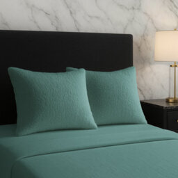 Teddy Bear Fleece Super Soft Cosy Pillow Case Pair Teal