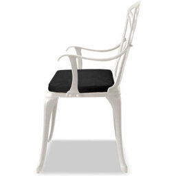 Centurion Supports Oshowa Luxurious Garden And Patio Table And 4 Large Chairs Cast Aluminium Bistro Set- White With Black Cushions - thumbnail 3