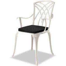 Centurion Supports Oshowa Luxurious Garden And Patio Table And 4 Large Chairs Cast Aluminium Bistro Set- White With Black Cushions - thumbnail 2