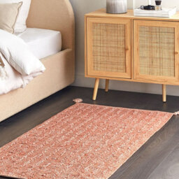 Wyld And Coco Boho Cotton Rug Orange 80 X 150 Cm Hand-Tufted, Low Pile, Tassel Trim - thumbnail 2