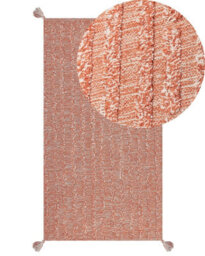 Wyld And Coco Boho Cotton Rug Orange 80 X 150 Cm Hand-Tufted, Low Pile, Tassel Trim - thumbnail 3