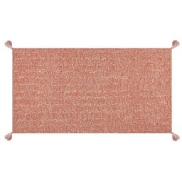 Wyld And Coco Boho Cotton Rug Orange 80 X 150 Cm Hand-Tufted, Low Pile, Tassel Trim - thumbnail 1