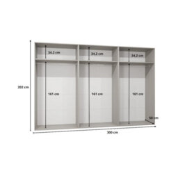 Arte White Blomvik I Hinged Wardrobe 300Cm - Bright, Spacious Storage For Modern Minimal Living - thumbnail 5