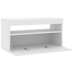 Berkfield Tv Cabinet With Led Lights White 75X35X40 Cm - thumbnail 7