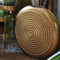 Madison & Mayfair Timeless Antique Gold Oval Embossed Metal Vase - thumbnail 3