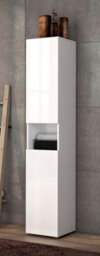 FurniComp LTD Furnicomp Vida 2 Door 34Cm White Gloss Tall Free Standing Bathroom Storage Cabinet