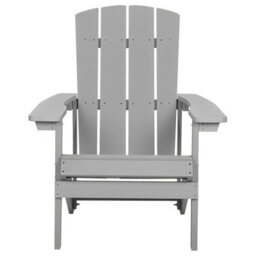 Beliani Garden Chair With Interchangeable Footstool, Light Grey, Weatherproof Faux-Wood Finish - thumbnail 5