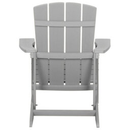 Beliani Garden Chair With Interchangeable Footstool, Light Grey, Weatherproof Faux-Wood Finish - thumbnail 2