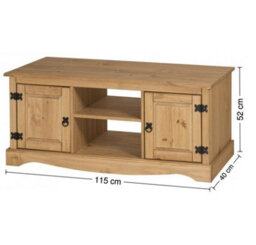 Tv Unit Stand 2 Door Media Flatscreen Television Pine By - thumbnail 2