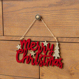 Melody Maison Large Dark Red Velvet & Gold Glitter 'merry Christmas' Hanging Sign Decoration - thumbnail 5