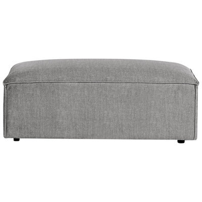 Wyld And Coco Grey Fabric Ottoman Footrest With Soft Foam Cushioning, Minimalist Rectangular Design, W52 X D102 X H39Cm - image 1