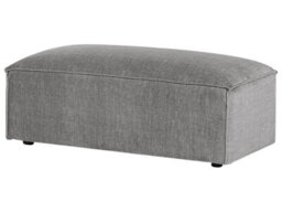 Wyld And Coco Grey Fabric Ottoman Footrest With Soft Foam Cushioning, Minimalist Rectangular Design, W52 X D102 X H39Cm - thumbnail 3