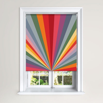 Lister Cartwright Rainbow Sun Burst Roller Blind Blackout Easy Fit Child Safety Included(120 Cm Width X 140 Cm Drop) - image 1