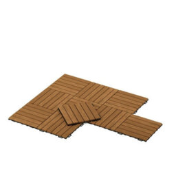 Furinno Tioman Outdoor Floor Decking Wood Tile Interlock 10Pc/ctn, Honey Oak Color - thumbnail 2