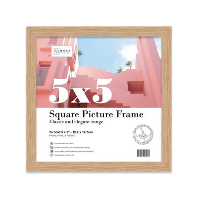 5X5 Oak Picture Frame (12.7 X 12.7Cm) Poster, Photo, Artwork, Gallery Wall Or Print - image 1