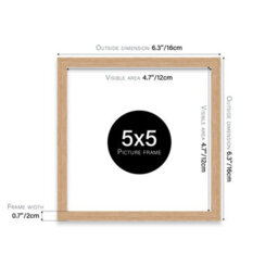 5X5 Oak Picture Frame (12.7 X 12.7Cm) Poster, Photo, Artwork, Gallery Wall Or Print - thumbnail 3