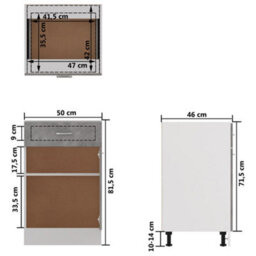 Vidaxl Drawer Bottom Cabinet Lyon Concrete Grey 50X46X81.5 Cm Engineered Wood - thumbnail 9