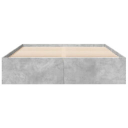 Berkfield Bed Frame Without Mattress Concrete Grey 150X200 Cm King Size - thumbnail 4