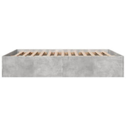 Berkfield Bed Frame Without Mattress Concrete Grey 150X200 Cm King Size - thumbnail 5