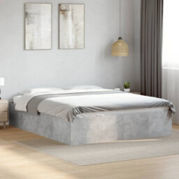 Berkfield Bed Frame Without Mattress Concrete Grey 150X200 Cm King Size - thumbnail 1