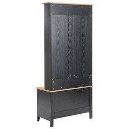 Beliani Shoe Storage With Coat Rack Durack Black/ Light Brown - thumbnail 5