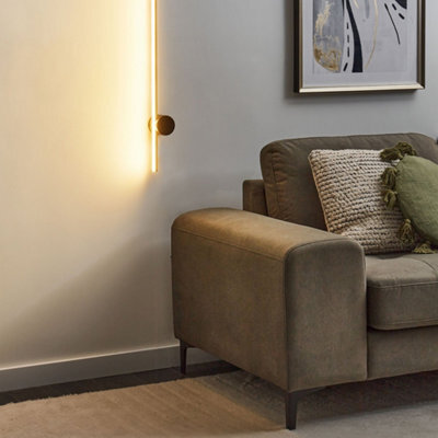 Beliani 90 Cm Gold Led Wall Lamp With Aluminium Body And Black Iron Base - image 1