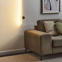Beliani 90 Cm Gold Led Wall Lamp With Aluminium Body And Black Iron Base - thumbnail 1