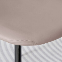 Furniturebox Set Of 2 Dining Chairs - Corona Modern Dining Chairs - Beige Faux Leather Black Leg Dining Chairs - Kitchen Dining Room Chairs - thumbnail 6