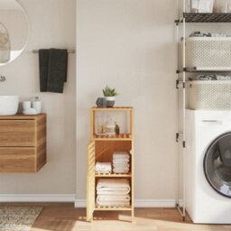 Walplus Bathroom Cabinet With Shelf 36X33X87 Cm Bamboo