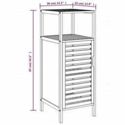 Walplus Bathroom Cabinet With Shelf 36X33X87 Cm Bamboo - thumbnail 8