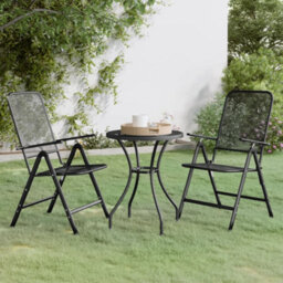 Berkfield 3 Piece Garden Dining Set Expanded Metal Mesh Anthracite