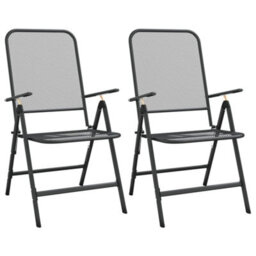 Berkfield 3 Piece Garden Dining Set Expanded Metal Mesh Anthracite - thumbnail 7