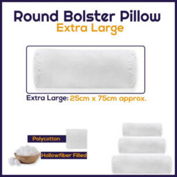 ARLinens Round Shaped Bolster Pillow White Cushion Long Body Support Orthopaedic Cylindrical Shape Pillow - thumbnail 1