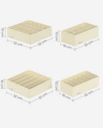 Songmics Set Of 8 Underwear Drawer Organisers, Drawer Dividers,fabric Storage Boxes For Closet Wardrobe Shelves, Sand Beige - thumbnail 5