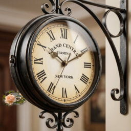 Paddington Double Sided Outdoor Wall Clock Vintage Metal Garden Clock Weather Resistant Analogue Hanging Clock For Patio And Home - thumbnail 3