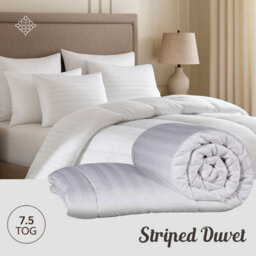 Opulent Home 7.5 Tog Duvet & Pillow Set Striped Microfibre Warm & Cosy - thumbnail 5