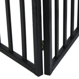 Oypla Black Dog Safety Folding Wooden Pet Gate Portable Indoor Barrier - thumbnail 5