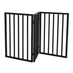 Oypla Black Dog Safety Folding Wooden Pet Gate Portable Indoor Barrier - thumbnail 6