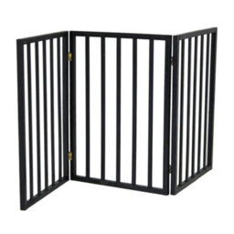 Oypla Black Dog Safety Folding Wooden Pet Gate Portable Indoor Barrier - thumbnail 7