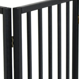Oypla Black Dog Safety Folding Wooden Pet Gate Portable Indoor Barrier - thumbnail 9