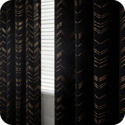 Deconovo Foil Printed Blackout Curtains 46 X 54 Inch Black 2 Panels Thermal Insulated Window Eyelet Curtains Bedroom Curtains - thumbnail 7