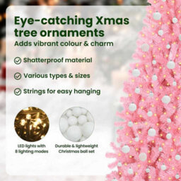 Vidaxl Christmas Tree With 300 Leds With Stand Pink 210 Cm Pvc - thumbnail 9