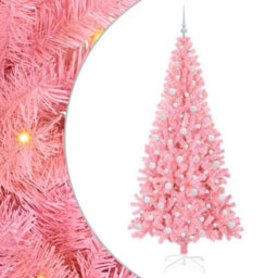 Vidaxl Christmas Tree With 300 Leds With Stand Pink 210 Cm Pvc - thumbnail 2