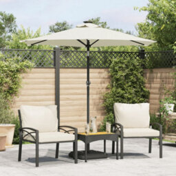 Walplus Garden Parasol With Steel Pole White 225X225X212 Cm - thumbnail 1
