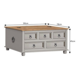 Mercers Furniture Corona Grey Wax 5 Drawer Storage Chest - thumbnail 4